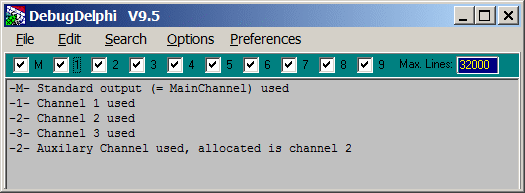 DebugDelphi terminal window